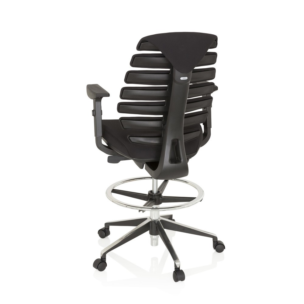 N° de l'image du produit 6 : Siège de bureau / siège pivotant hjh OFFICE ERGO LINE II WORK tissu, noir
