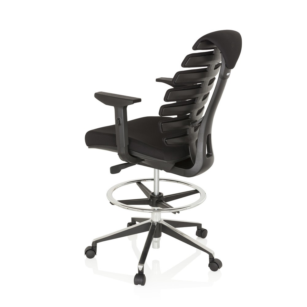 N° de l'image du produit 7 : Siège de bureau / siège pivotant hjh OFFICE ERGO LINE II WORK tissu, noir