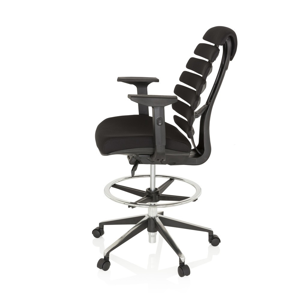 N° de l'image du produit 8 : Siège de bureau / siège pivotant hjh OFFICE ERGO LINE II WORK tissu, noir