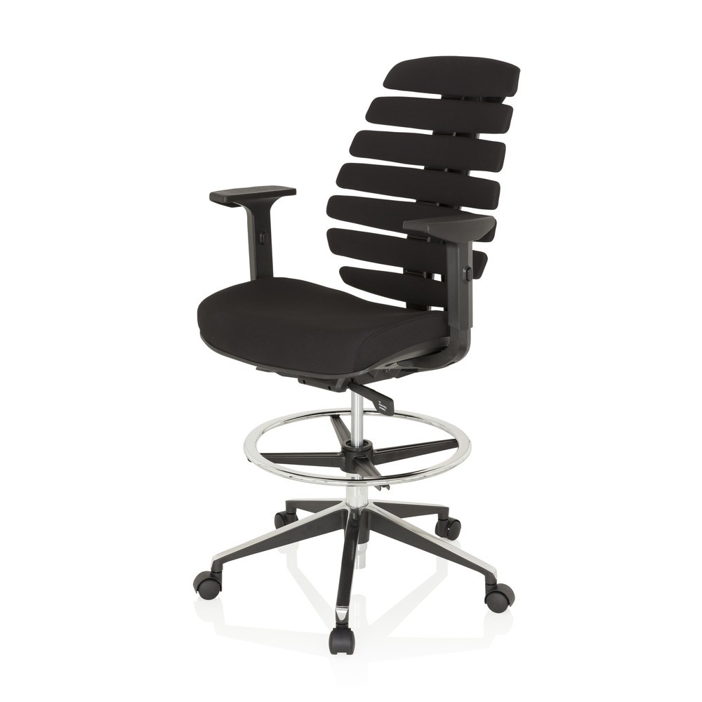 N° de l'image du produit 9 : Siège de bureau / siège pivotant hjh OFFICE ERGO LINE II WORK tissu, noir