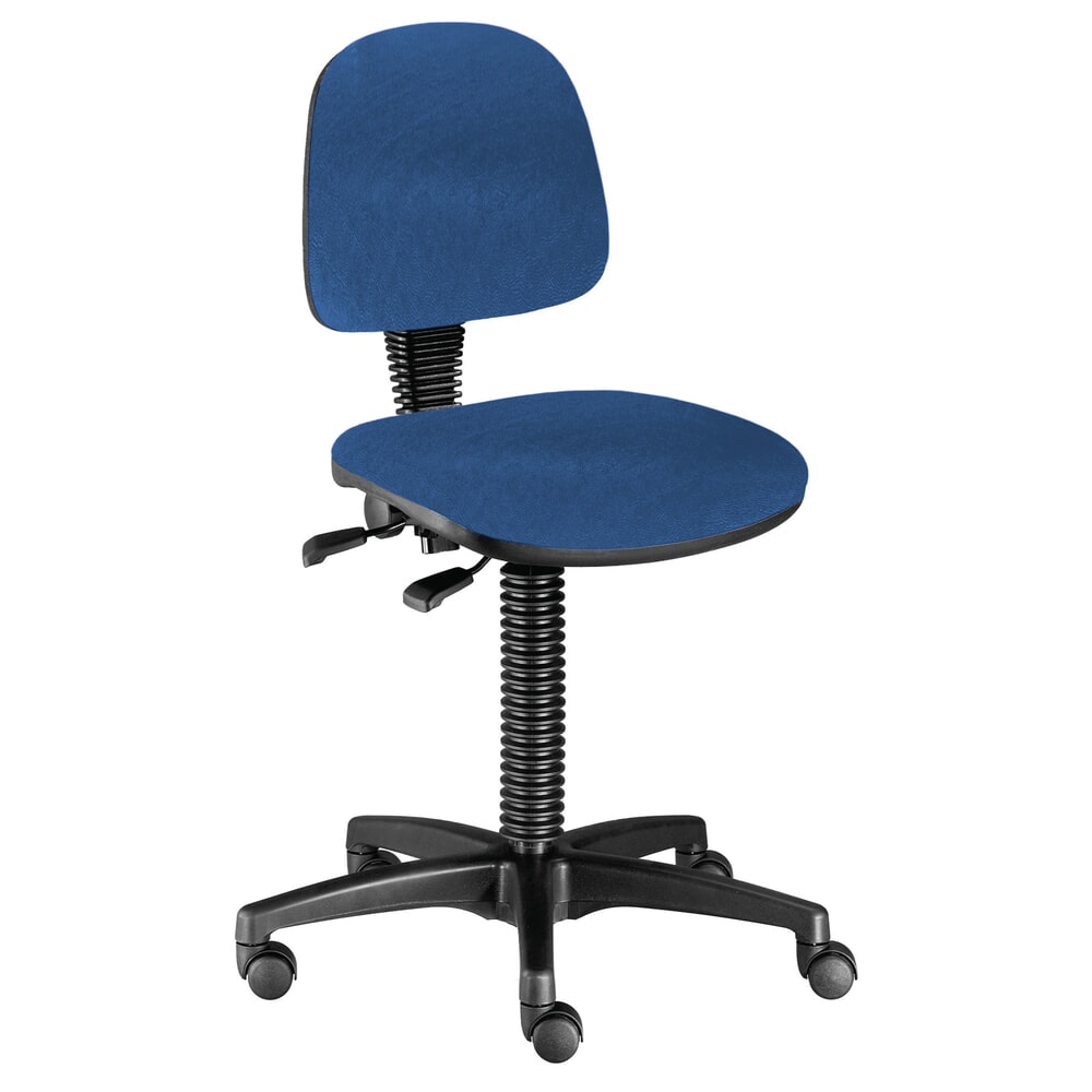 Illustration du produit: Siège de travail pivotant BM Industrie, similicuir, hauteur d’assise 480-650 mm, roulettes, bleu