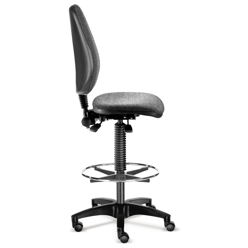 Produktabbildung Nr. 1: Siège de travail pivotant BM Industrie, similicuir, hauteur d’assise 480-650 mm, roulettes, anneau repose-pieds, noir