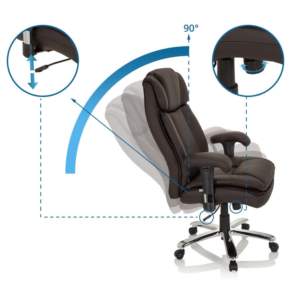 Produktabbildung Nr. 10: Siège pour personne forte / siège de bureau hjh OFFICE BUILDER XXL I PU similicuir, marron foncé
