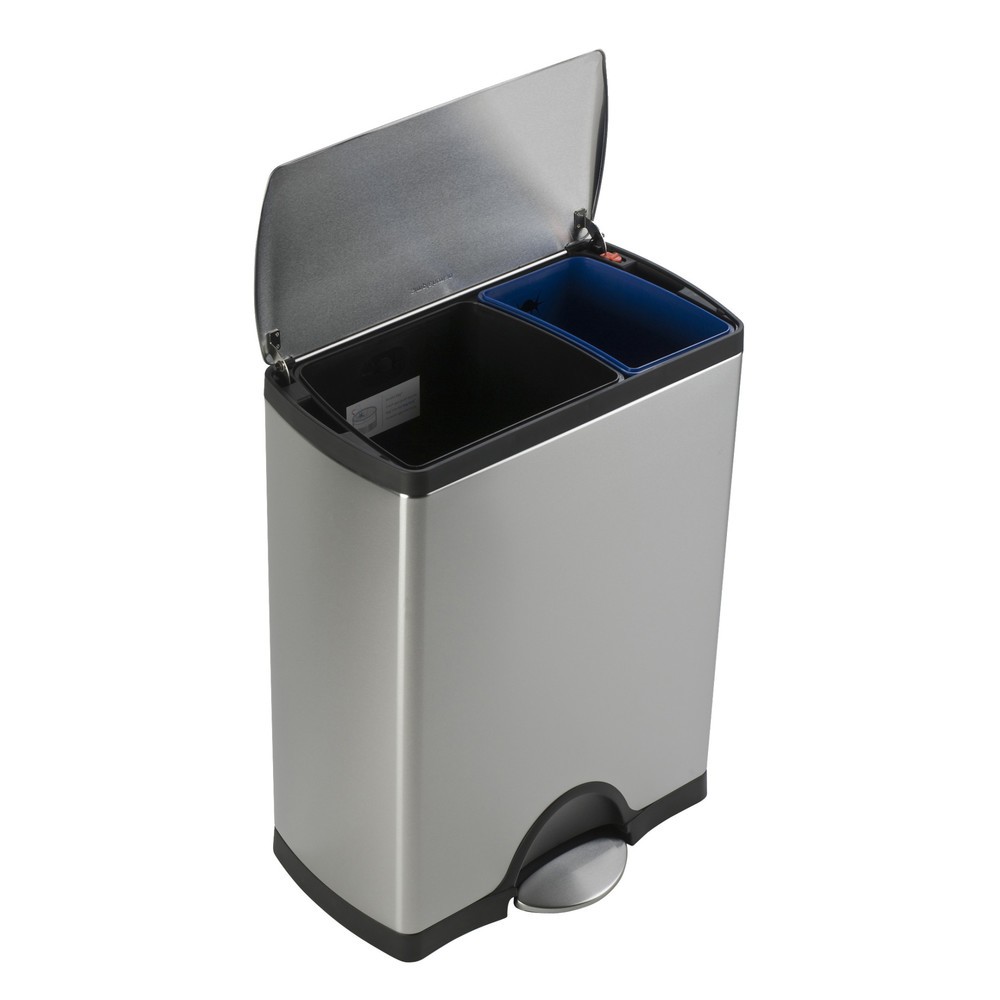 Produktabbildung Nr. 2: Poubelle à pédale avec couvercle Softclose SIMPLEHUMAN, 1 x 16 + 1 x 30 litres, acier inoxydable mat