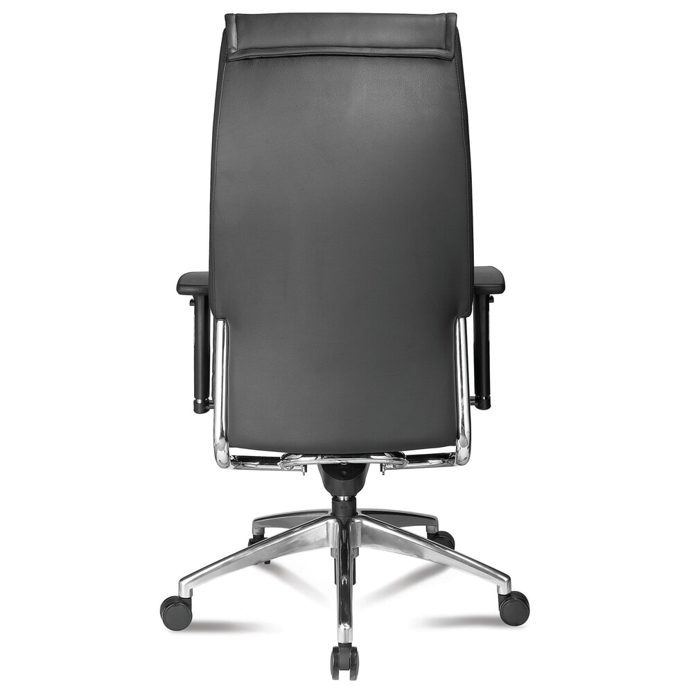 Productafbeelding nr. 2: SITWELL STEIFENSAND Design- zwaar belastbare bureaustoel Big Boss, leren zitting met verchroomde elementen