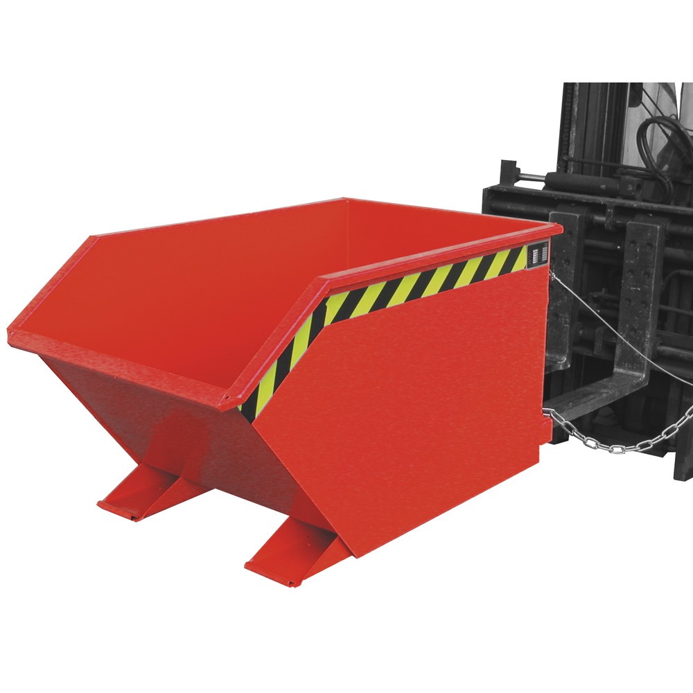 Produktabbildung Nr. 1: Bauer® Scheid-kantelbak, geperforeerde tussenplaat, gelakt, volume 0,5 m³, RAL 3000 vuurrood
