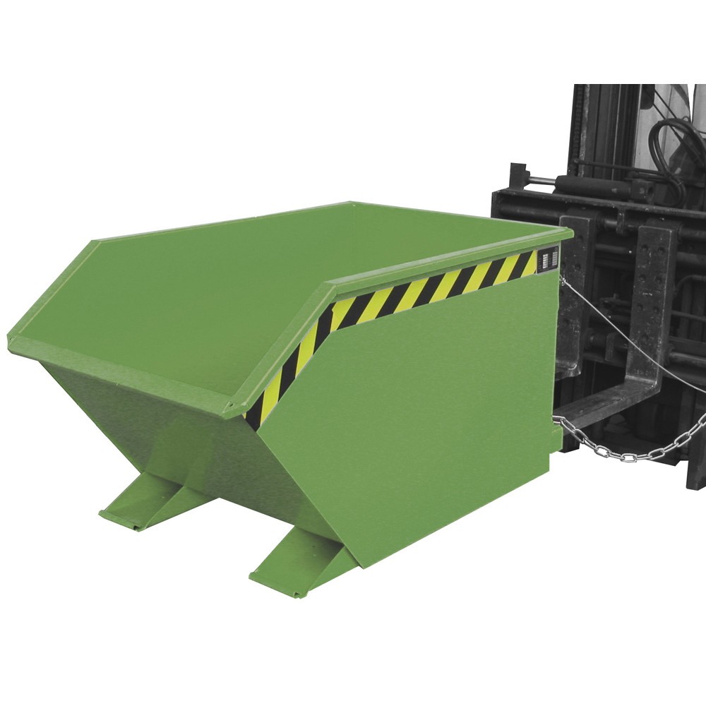 Produktabbildung Nr. 1: Bauer® Scheid-kantelbak, geperforeerde tussenplaat, gelakt, volume 0,5 m³, RAL 6011 resedagroen
