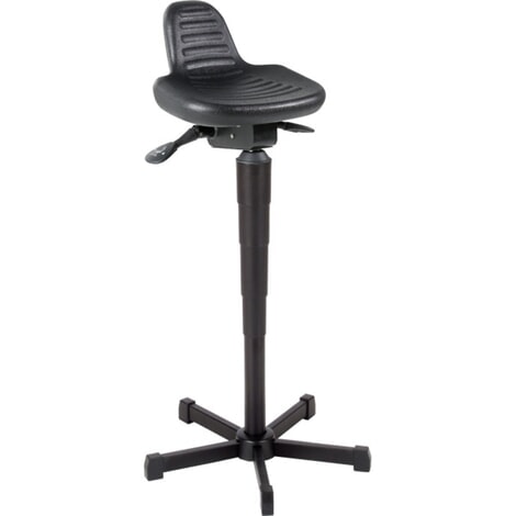Productafbeelding nr. 1: Stahulp, draai- en kantelbare PU-zitting, zithoogte 620-890 mm, stalen onderstel, korte rugleuning