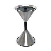 Staande asbak van edelstaal