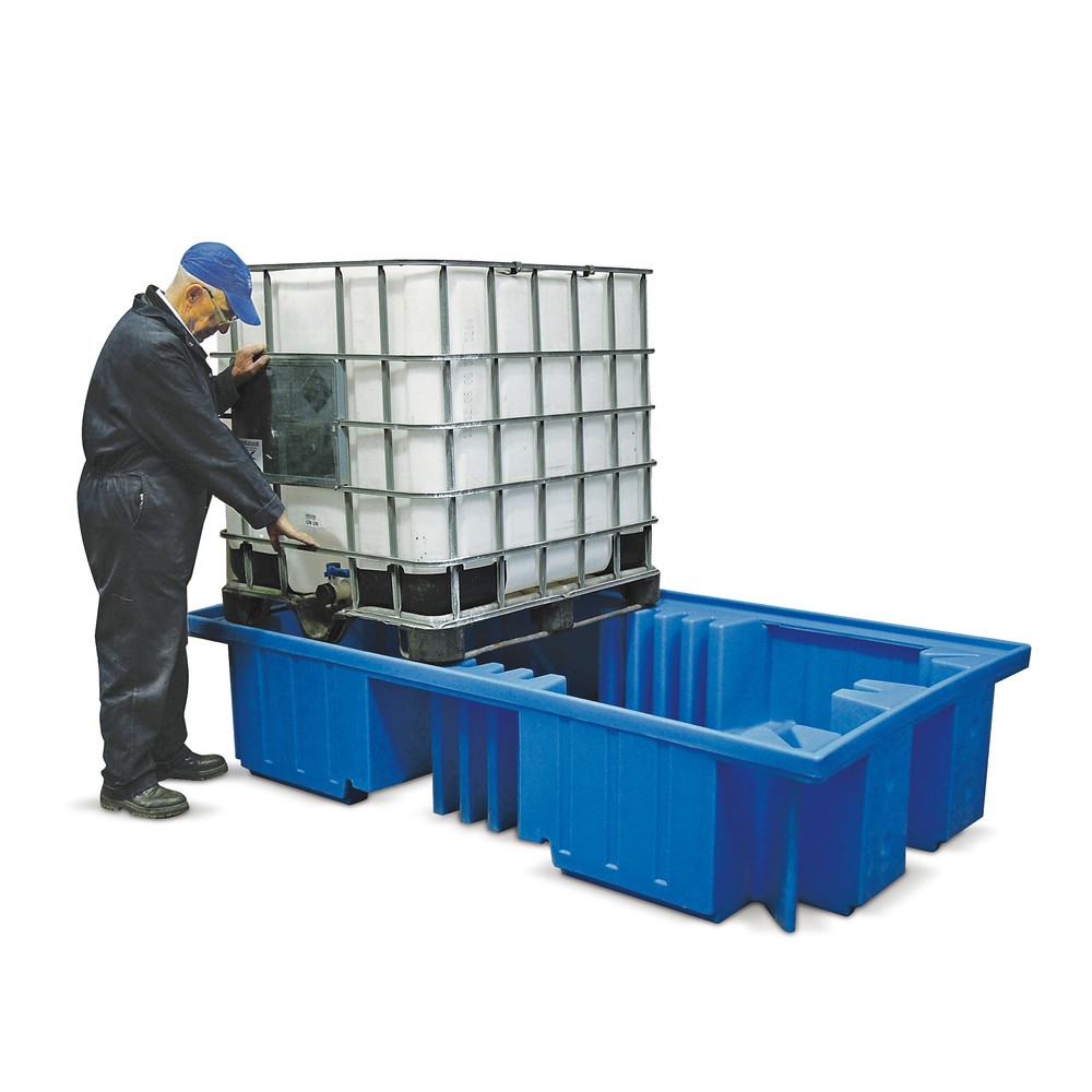 N° de l'image du produit 2 : Steinbock® Station IBC en PE, avec caillebotis, volume de collecte 1 000 litres