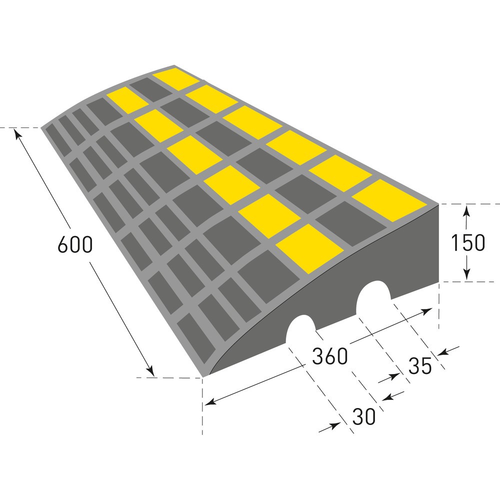 Produktabbildung Nr. 2: Stoeprand drempel, hard rubber, hxbxd 150 x 600 x 360 mm