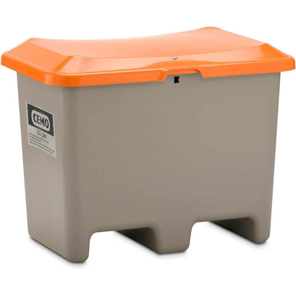 Produktabbildung Nr. 1: Strooibak CEMO, grijs/oranje, 200 liter, met vorkkokers
