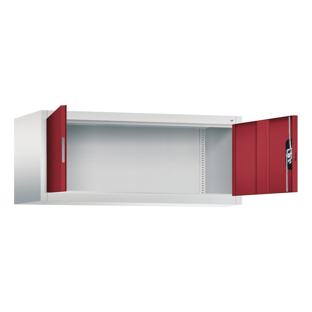 N° de l'image du produit 2 : C+P Armoire d'appoint, HxlxP 500 x 1 200 x 500 mm, gris clair, rouge rubis