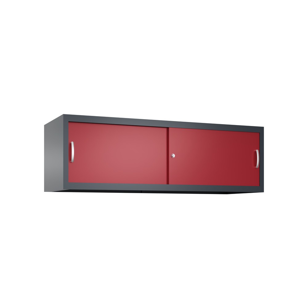 Produktabbildung Nr. 1: Surmeuble pour armoire à portes coulissantes d’atelier C+P, H x l x P 500 x 1 600 x 500 mm, gris anthracite, rouge rubis