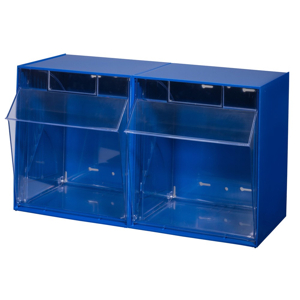 Produktabbildung Nr. 1: Système de rangement à casiers rabattables Allit, 2 casiers, bleu