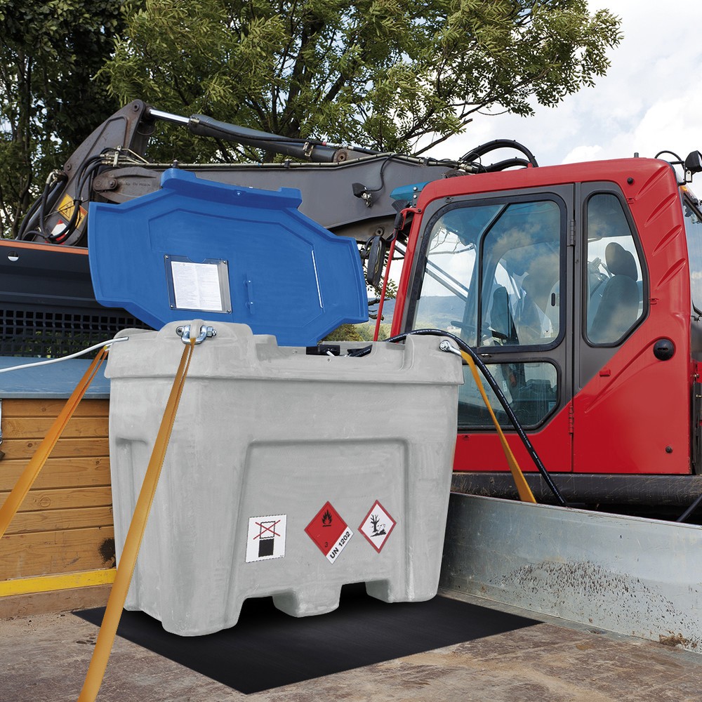 N° de l'image du produit 3 : Système de réservoir en PE, avec pompe, robinet de distribution, tuyau + débitmètre, volume 450 l, V 24, 70 l/min
