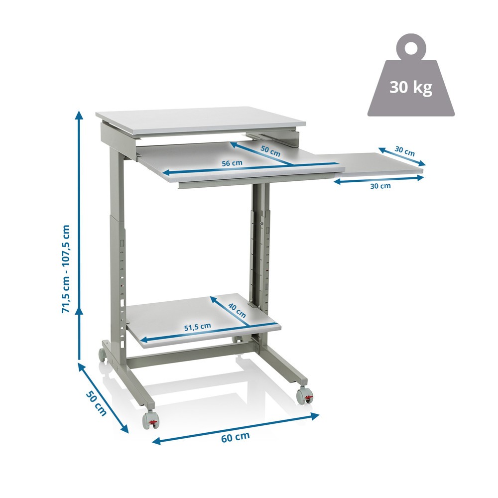 Produktabbildung Nr. 5: Table d'ordinateur / bureau hjh OFFICE WORKSTATION, gris