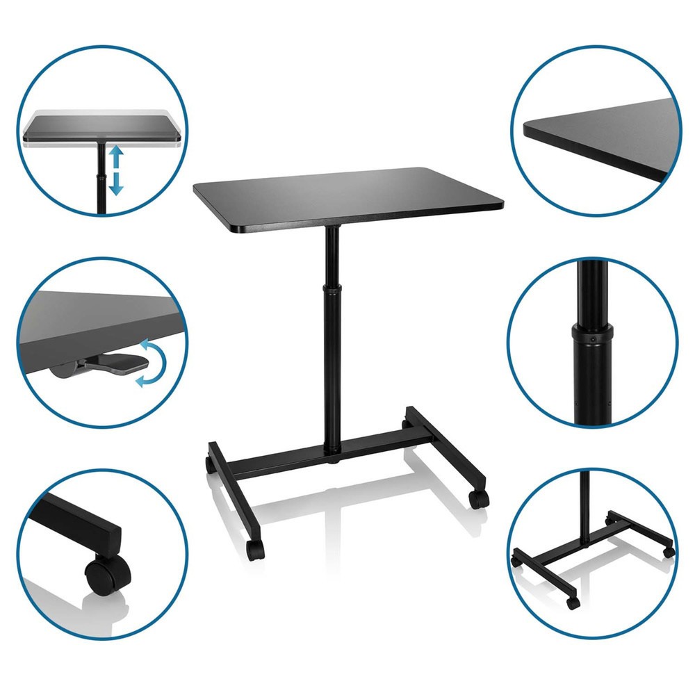 Produktabbildung Nr. 3: Table haute / support pour ordinateur portable hjh OFFICE STAND VM-SU avec ressort à gaz & roulettes, noir