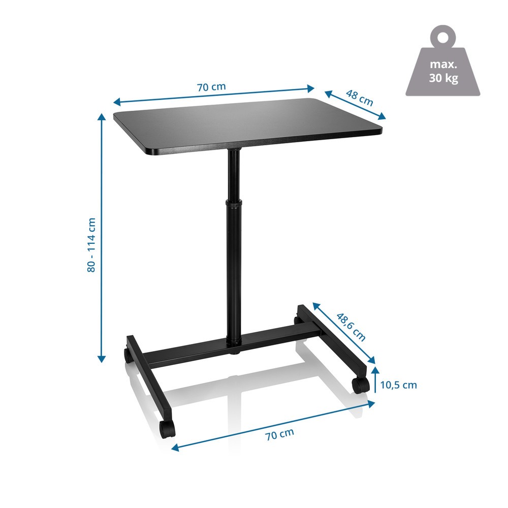 Produktabbildung Nr. 5: Table haute / support pour ordinateur portable hjh OFFICE STAND VM-SU avec ressort à gaz & roulettes, noir