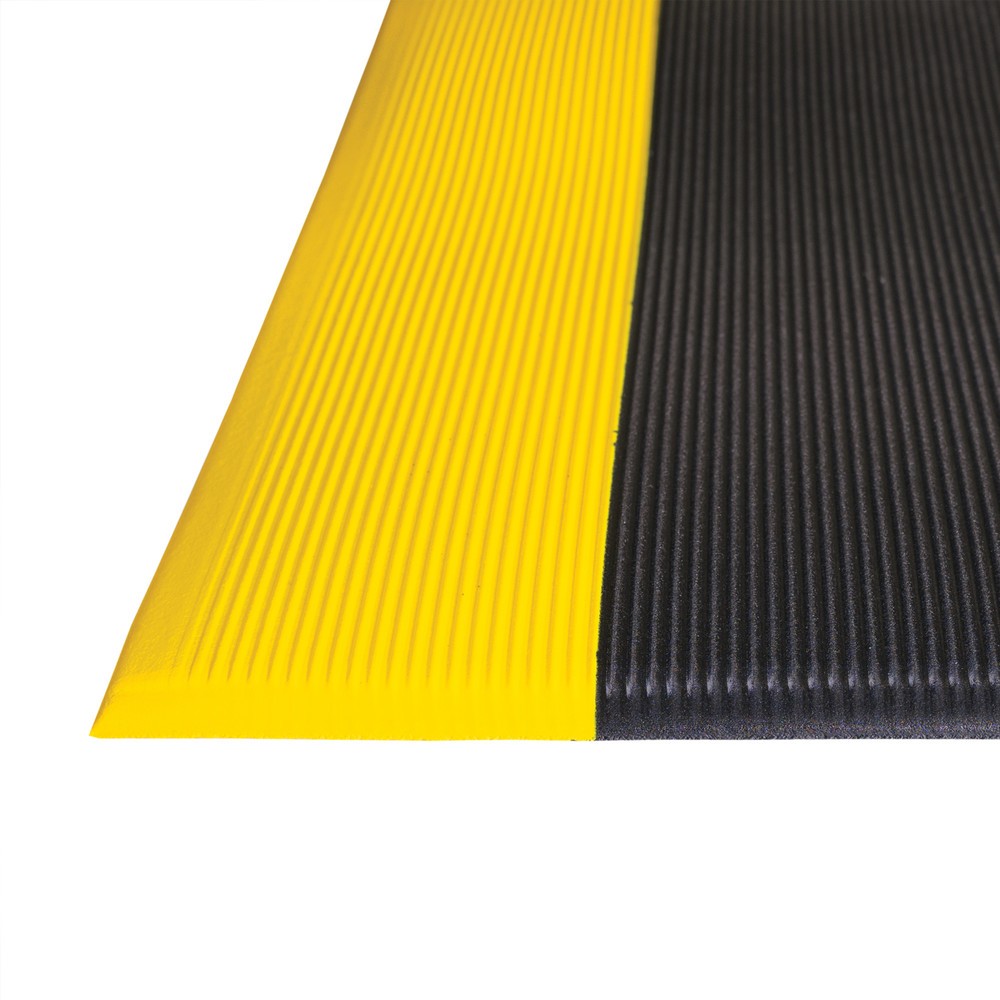 Produktabbildung Nr. 2: Tapis anti-fatigue, PVC/mousse de vinyle, strié, mct x 600 mm, noir/jaune