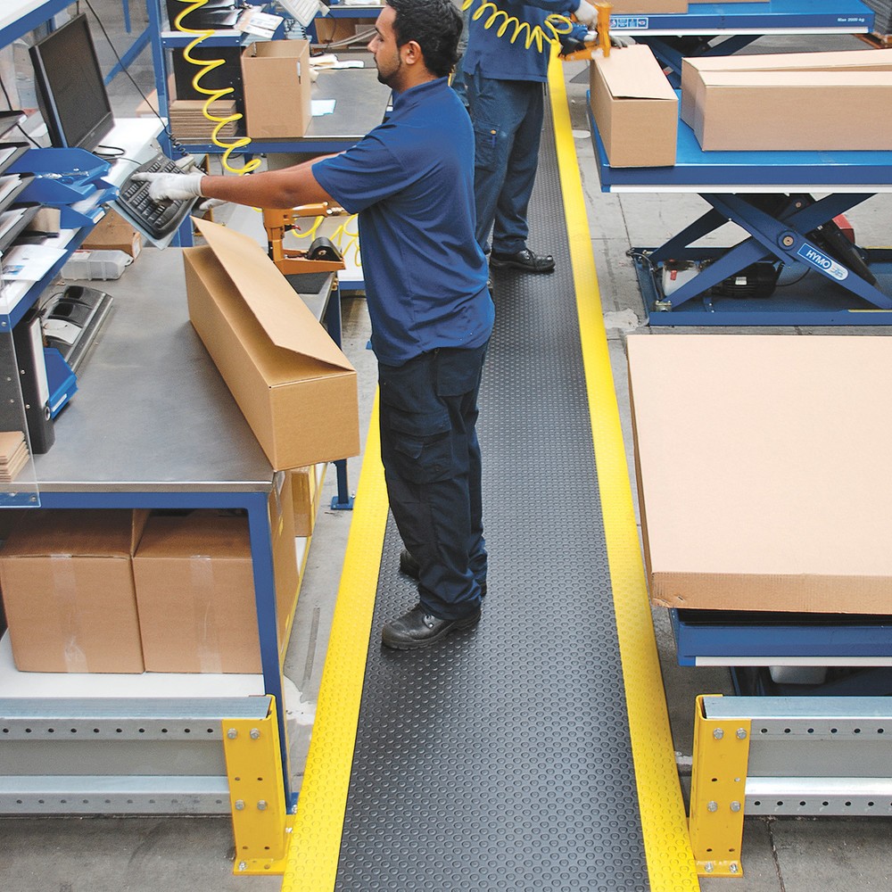 Produktabbildung Nr. 2: Tapis anti-fatigue, PVC/mousse de vinyle, à picots, mct x 600 mm, noir/jaune