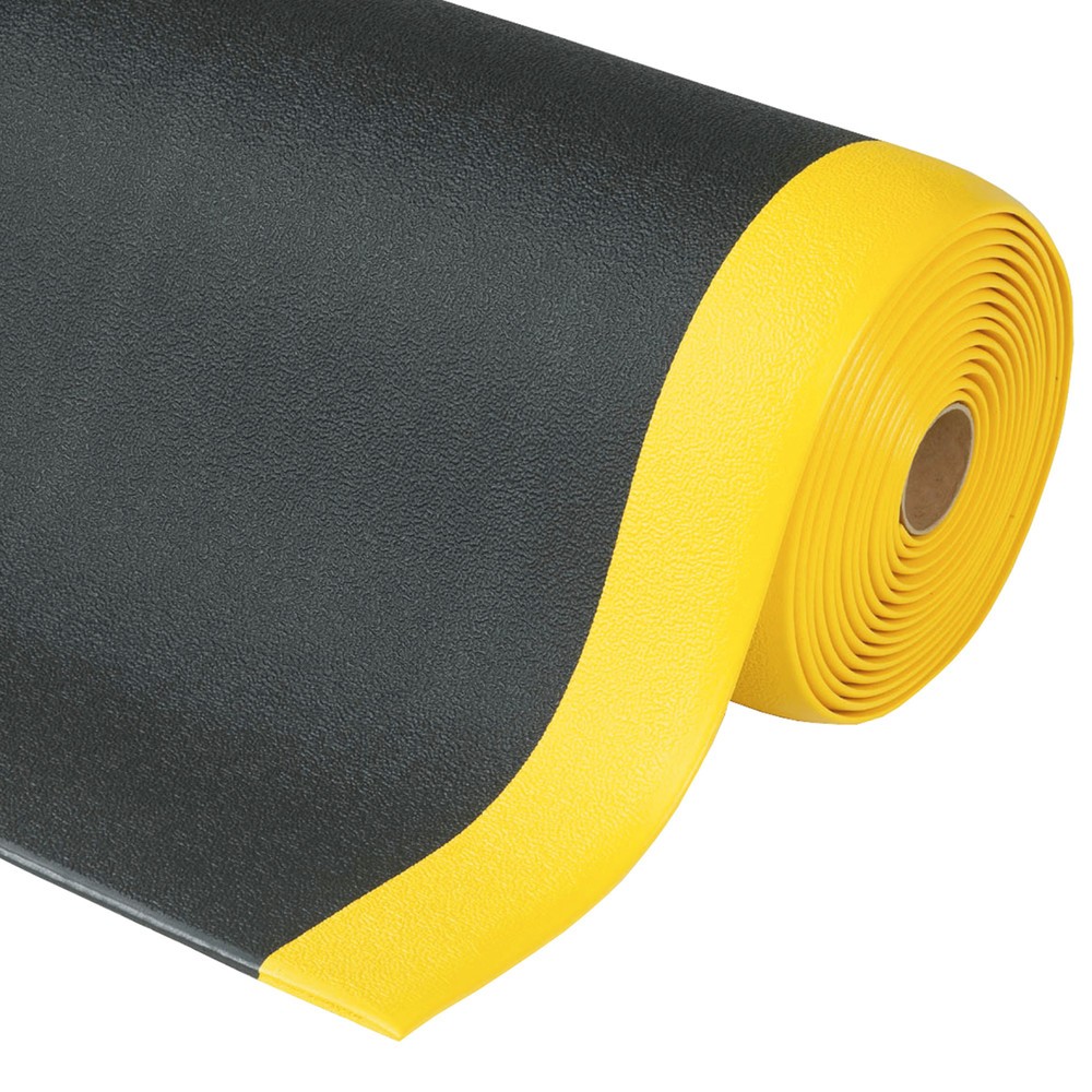Produktabbildung Nr. 1: Tapis anti-fatigue, PVC/mousse de vinyle, strié, mct x 600 mm, noir/jaune
