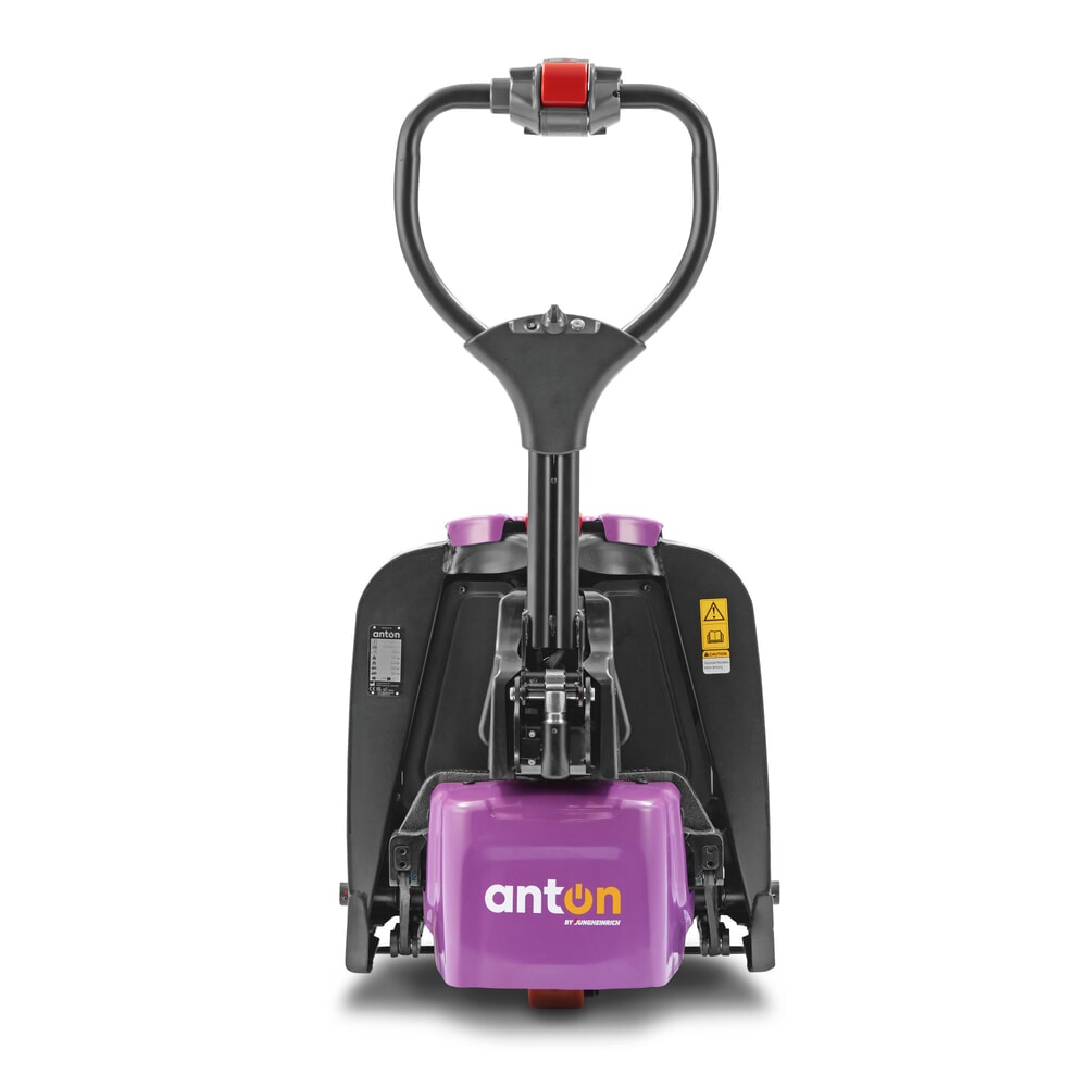 N° de l'image du produit 3 : Transpalette électrique AntOn par Jungheinrich PTL 1.5, extra-large pour palettes spéciales, capacité de charge 1 500 kg, longueur de fourche 1.150 mm