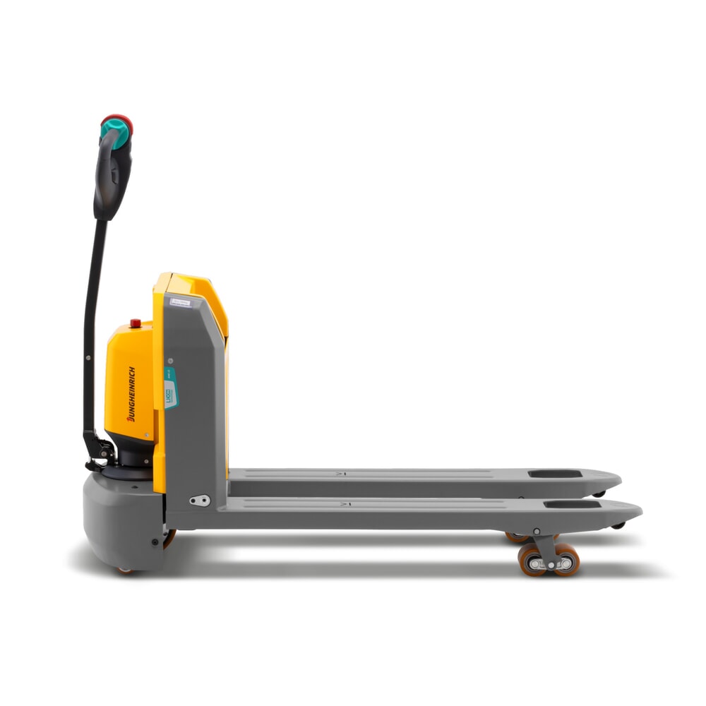 N° de l'image du produit 2 : Transpalette électrique Jungheinrich AME 15, capacité de charge 1 500 kg, longueur de fourche 1 150 mm, largeur de fourche spéciale 670 mm, galets tandem
