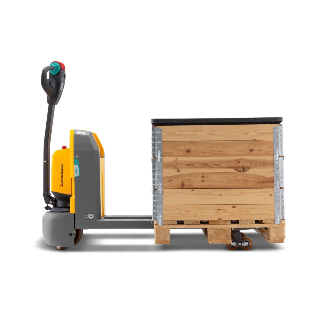 N° de l'image du produit 5 : Transpalette électrique Jungheinrich AME 15, capacité de charge 1 500 kg, longueur de fourche 1 150 mm, largeur de fourche spéciale 670 mm, galets tandem