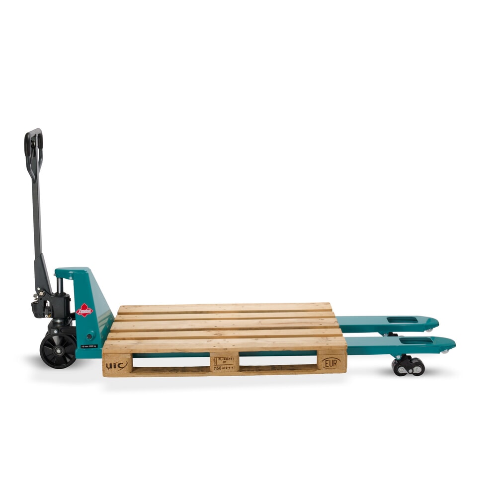 N° de l'image du produit 8 : Transpalette manuel Ameise® PTM 2.0, capacité de charge 2 000 kg, longueur de fourche 1 800 mm, polyuréthane, galets tandem