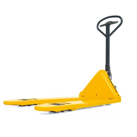 N° de l'image du produit 2 : Transpalette manuel plat Jungheinrich AM 15l, capacité de charge 1&nbsp;500&nbsp;kg, longueur des fourches 795 mm, caoutchouc plein&nbsp;/&nbsp;nylon, galets tandem