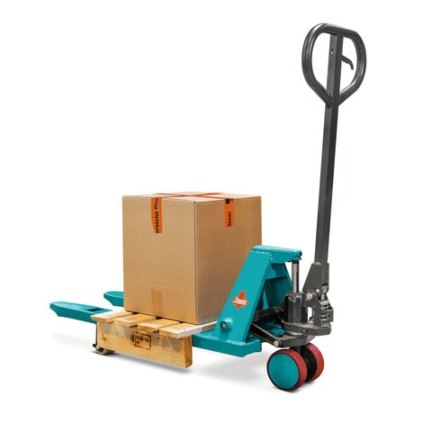 N° de l'image du produit 1 : Transpalette mini manuel Ameise® PTM 0.5 capacité de charge 500&nbsp;kg, longueur des fourches 800&nbsp;mm, polyuréthane&nbsp;/&nbsp;nylon