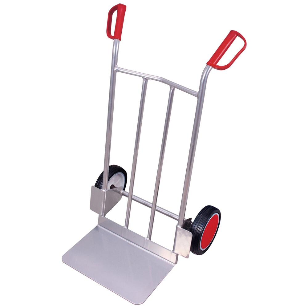 Illustration du produit: Diable VARIOfit® en aluminium, capacité de charge 200 kg, H x L x P 1 110 x 690 x 600 mm, pelle L x P 480 x 300 mm, bandage plein