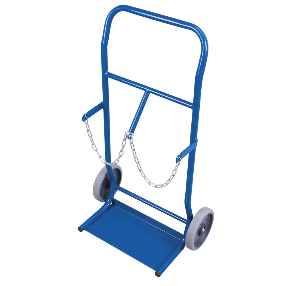 Illustration du produit: Diable pour bouteilles en acier VARIOfit®, pour 2 bouteilles de 10 litres, pneus thermoplastiques, bleu gentiane