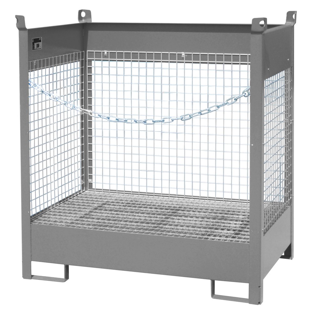 Product afbeelding: Vatenstapelpallet Bauer® FSP-2 D, gelakt, muisgrijs