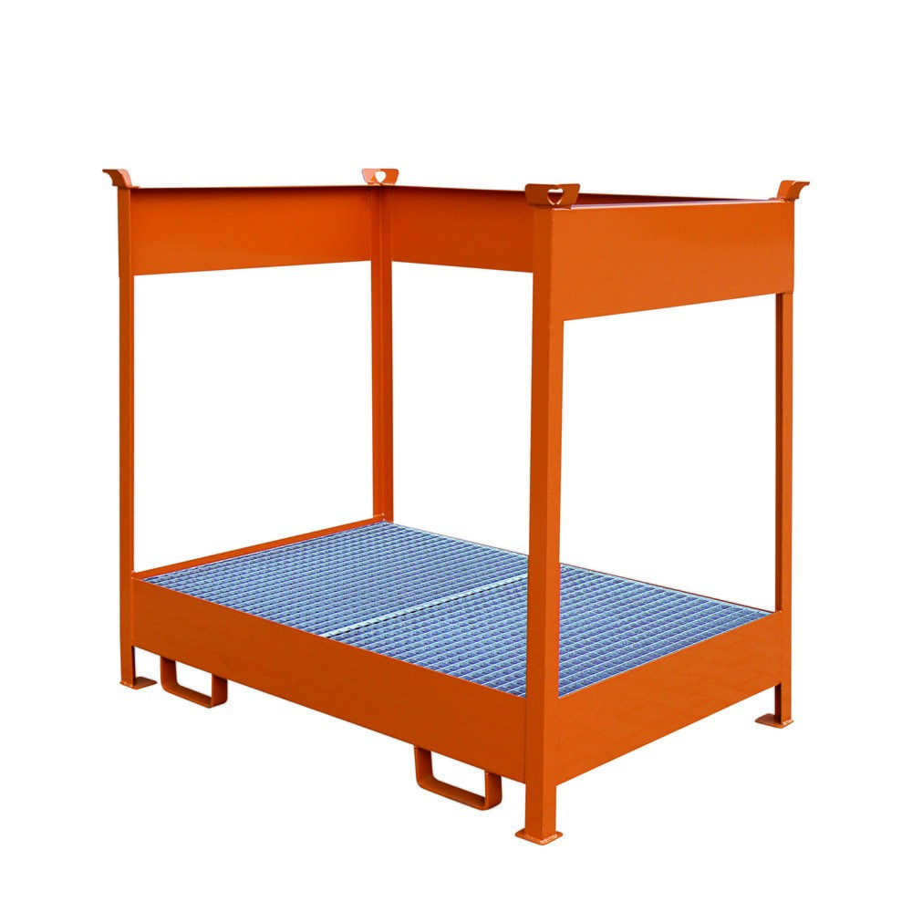 Produktabbildung Nr. 1: Vatenstapelpallet Eichinger® met lekbak, 2 x vat, puur oranje