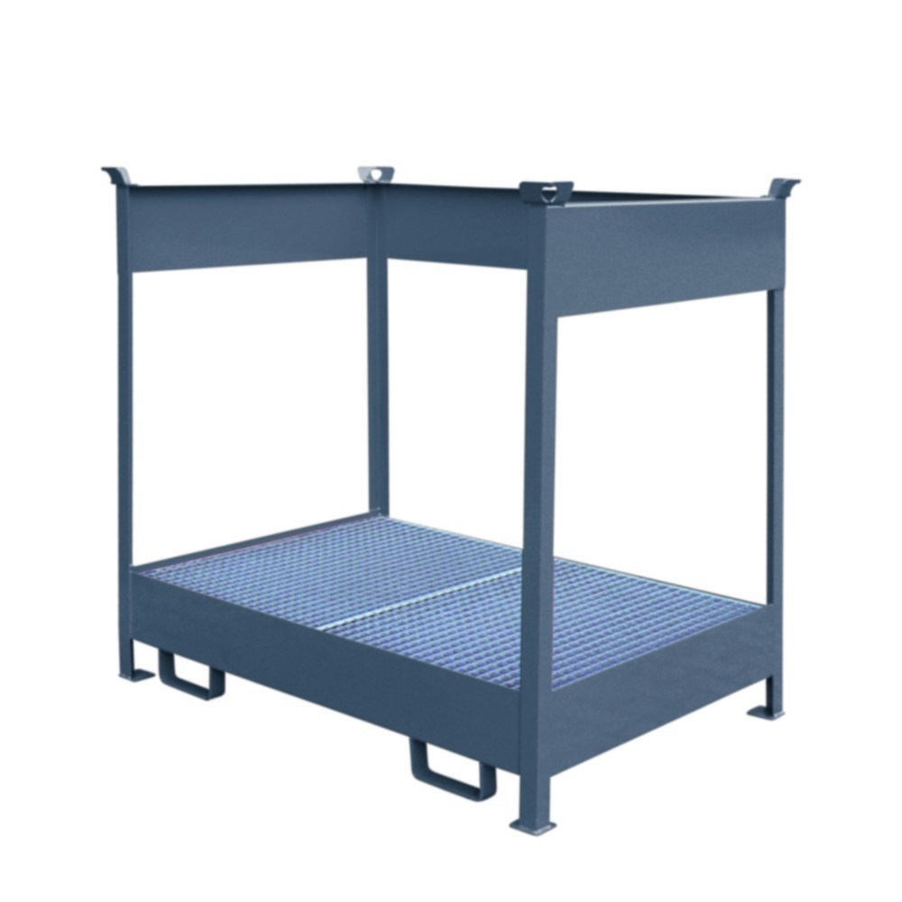 Produktabbildung Nr. 1: Vatenstapelpallet Eichinger® met lekbak, 2 x vat, antracietgrijs
