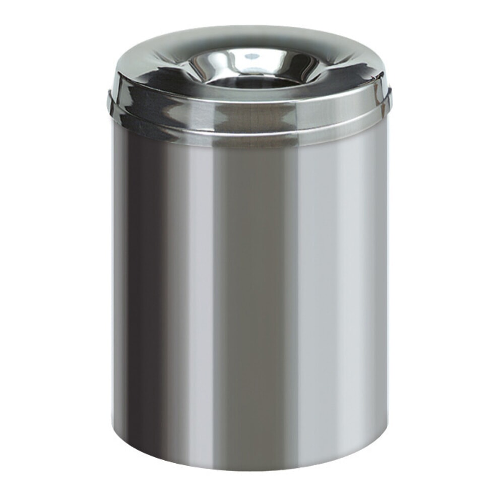 Product afbeelding: Veiligheidsafvalbak, zelfdovend, roestvrij staal, 15 liter