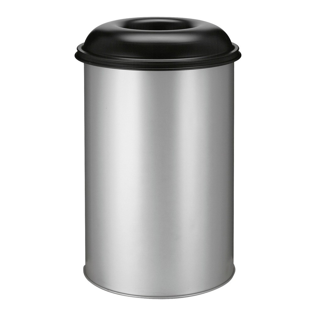 Produktabbildung Nr. 1: Veiligheidsafvalbak, zelfdovend, staal, 200 liter, aluminiumgrijs, zwart