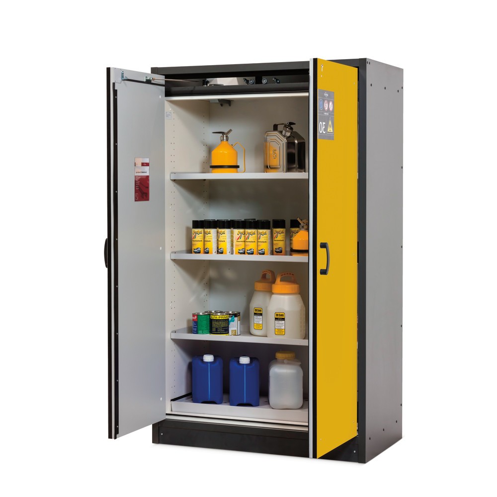 Product afbeelding: Veiligheidskast asecos® type 30, hxbxd 1.947 x 1.164 x 620 mm, antracietgrijs / goudgeel