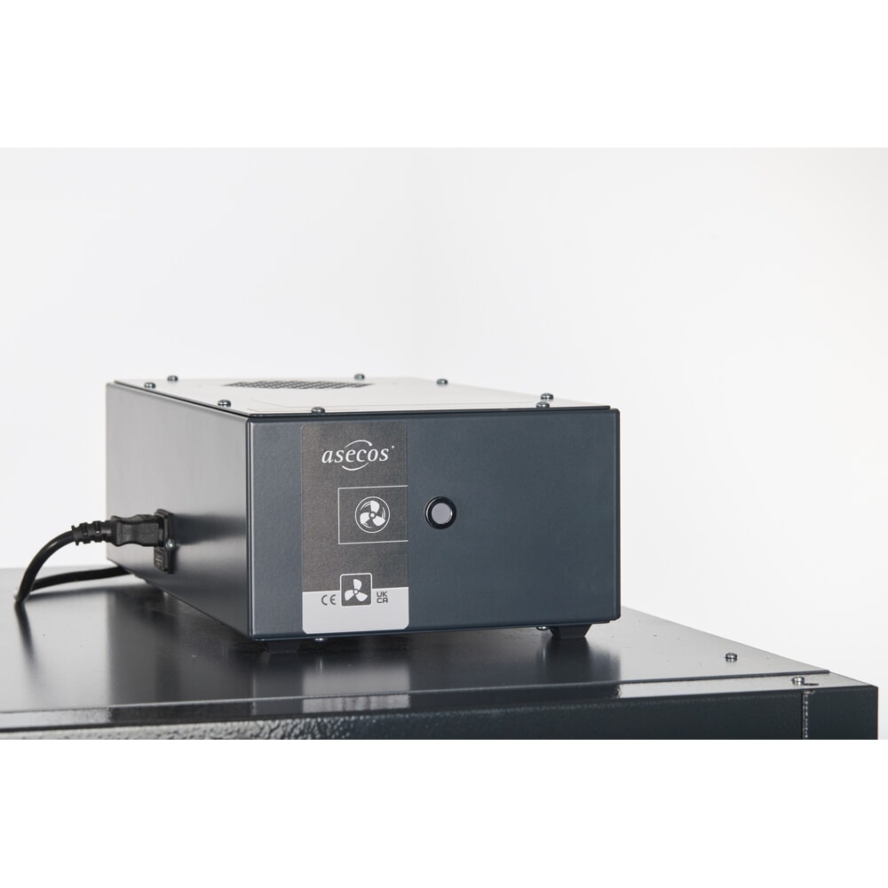 Productafbeelding nr. 4: Veiligheidskast asecos® type 90 voor lithium-ion accu’s ION-PRO-STORE, hxbxd 2.224x1.193x615 mm, 4x geperforeerde legborden, 4x contactdoosstrip (EU-uitvoering), 1x bodemlekbak