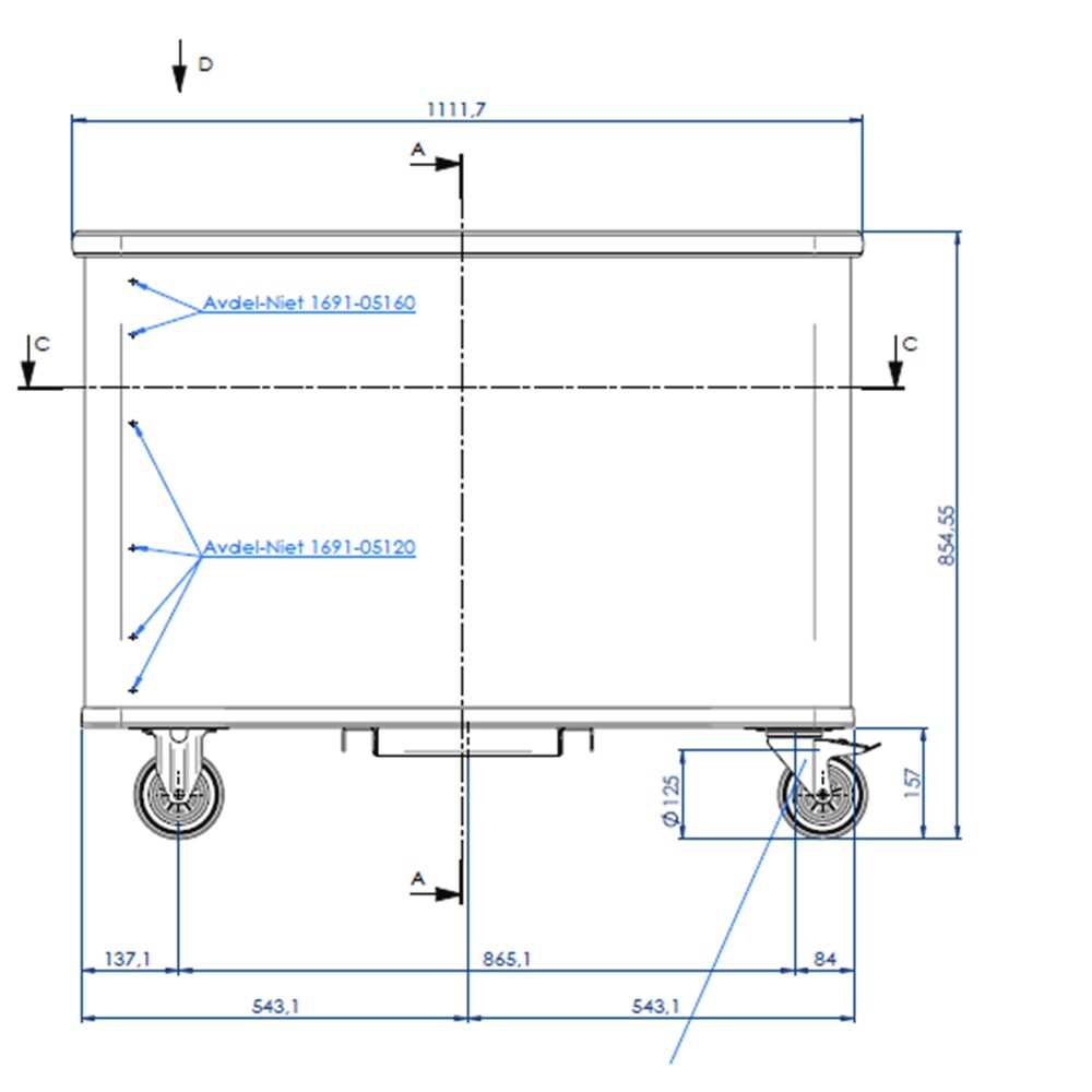 Productafbeelding nr. 4: Wagen met verende bodem, aluminium, volume 380 l