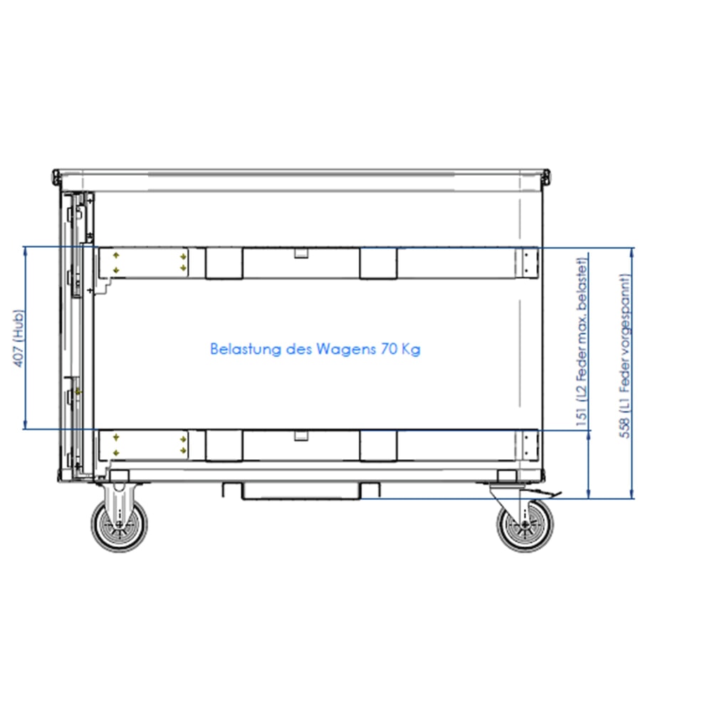 Productafbeelding nr. 5: Wagen met verende bodem, aluminium, volume 380 l