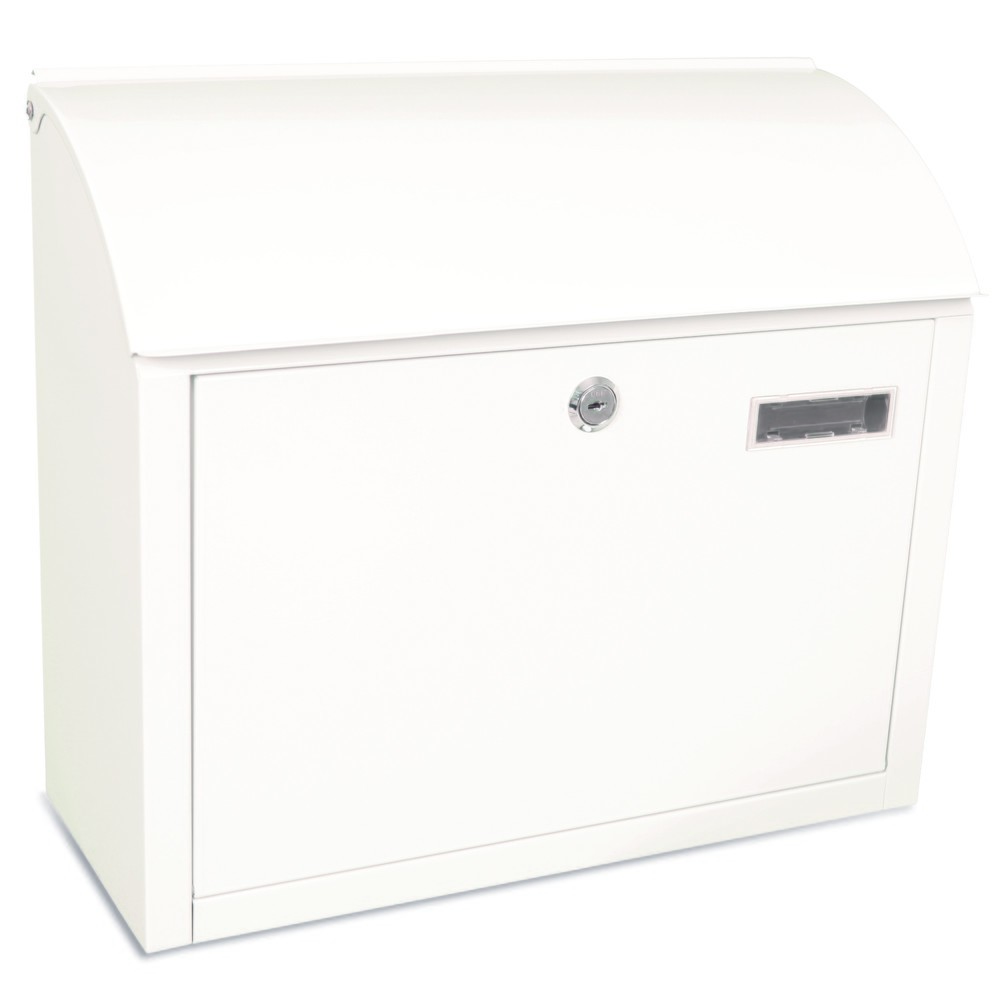 Product afbeelding: Wandbrievenbus Denian, van verzinkt staal, met cilinderslot, wit