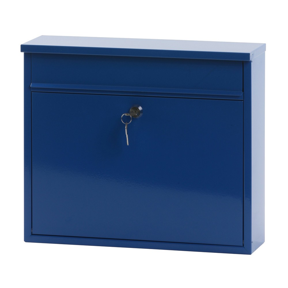 Productafbeelding nr. 1: Wandbrievenbus Granadan, met cilinderslot, van verzinkt staal, blauw