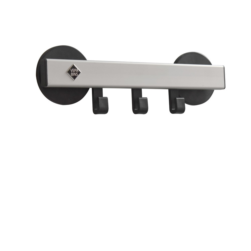 Produktabbildung Nr. 1: Wandgarderobe, magnetisch, 3 haken, grijs, zwart
