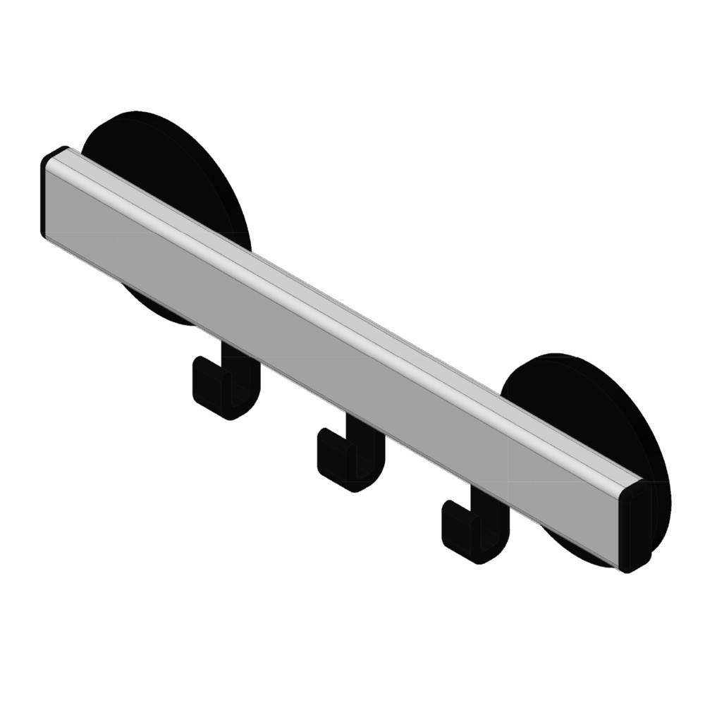Produktabbildung Nr. 4: Wandgarderobe, magnetisch, 3 haken, grijs, zwart