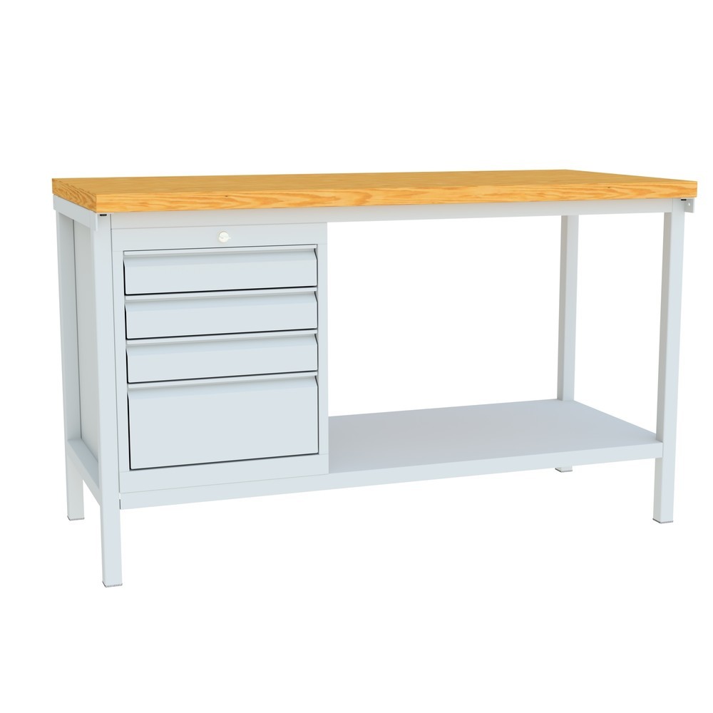 Productafbeelding nr. 2: Werkbank PAVOY met ladeblok, hxbxd 900 x 1.500 x 700 mm, lichtgrijs, lichtgrijs