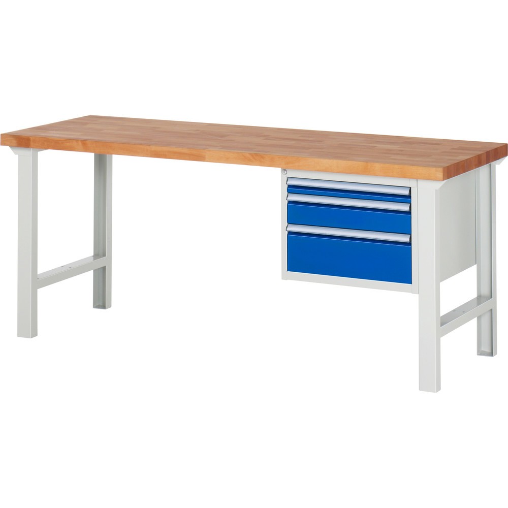 Produktabbildung Nr. 1: Werkbank RAU serie 7000, 1 kast, hxbxd 840 x 2.000 x 700 mm, 3 x voor 100% uittrekbare lades 1 x 60, 1 x 120, 1 x 180 mm, draagvermogen lade 100 kg