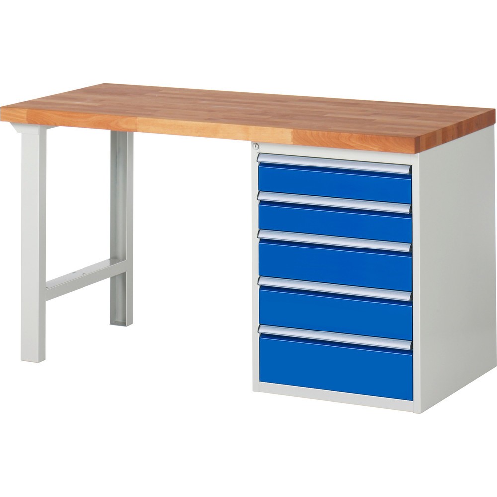 Produktabbildung Nr. 1: Werkbank RAU serie 7000, 1 kast, hxbxd 890 x 1.500 x 700 mm, 5 x voor 100% uittrekbare lades 2 x 120, 2 x 150, 1 x 180 mm, draagvermogen lade 100 kg